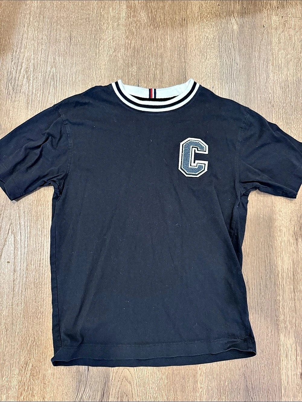 Denim & Flower Varsity Graphic Tee in Black